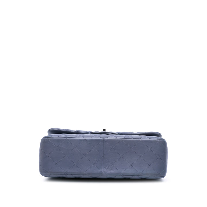 Jumbo Classic Lambskin Double Flap Purple - Gaby Paris