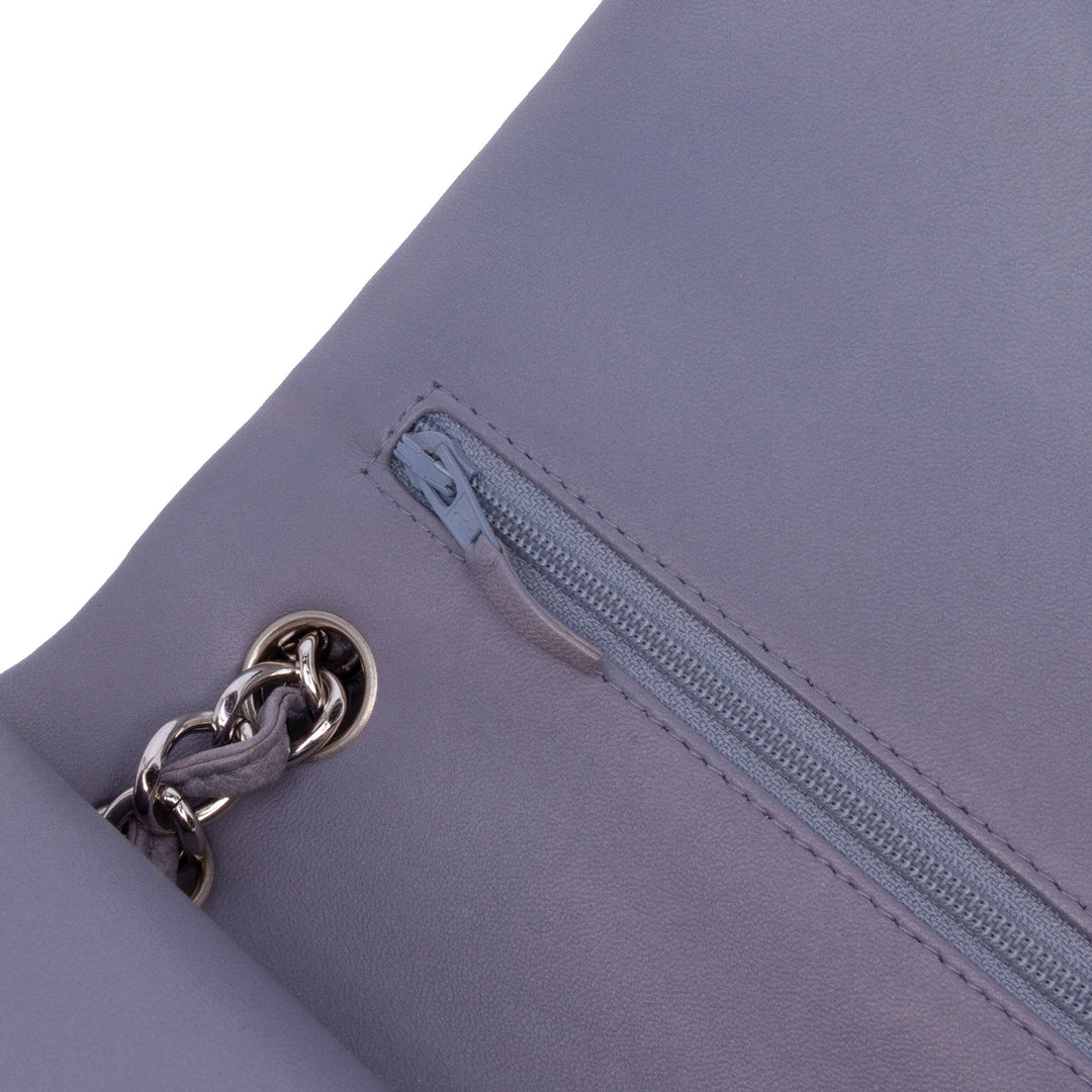 Jumbo Classic Lambskin Double Flap Purple - Gaby Paris