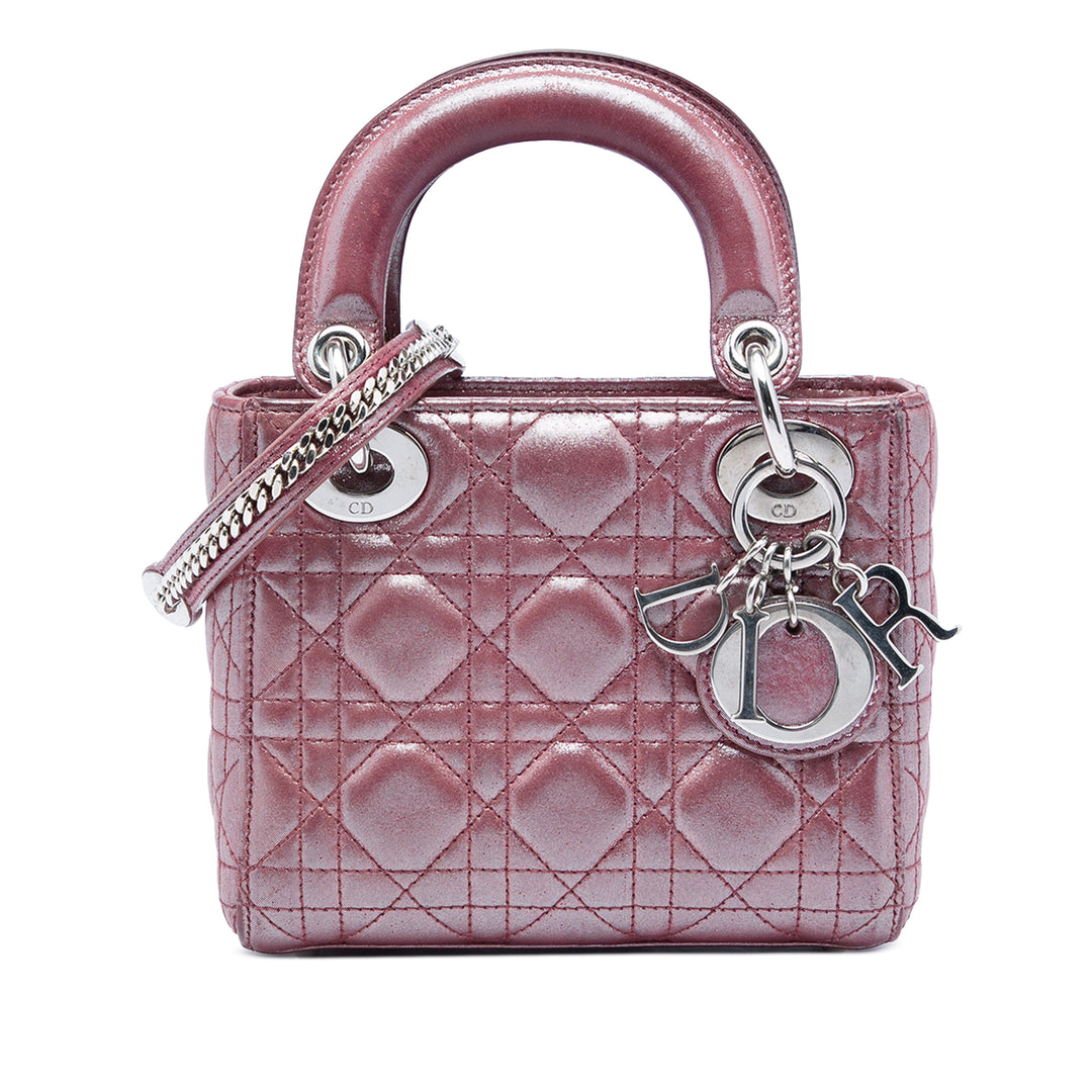 Dior Mini Iridescent Cuir d’agneau Cannage Lady Dior