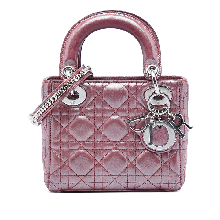 Dior Mini Iridescent Cuir d’agneau Cannage Lady Dior