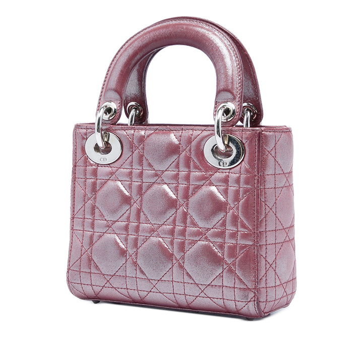 Dior Mini Iridescent Cuir d’agneau Cannage Lady Dior