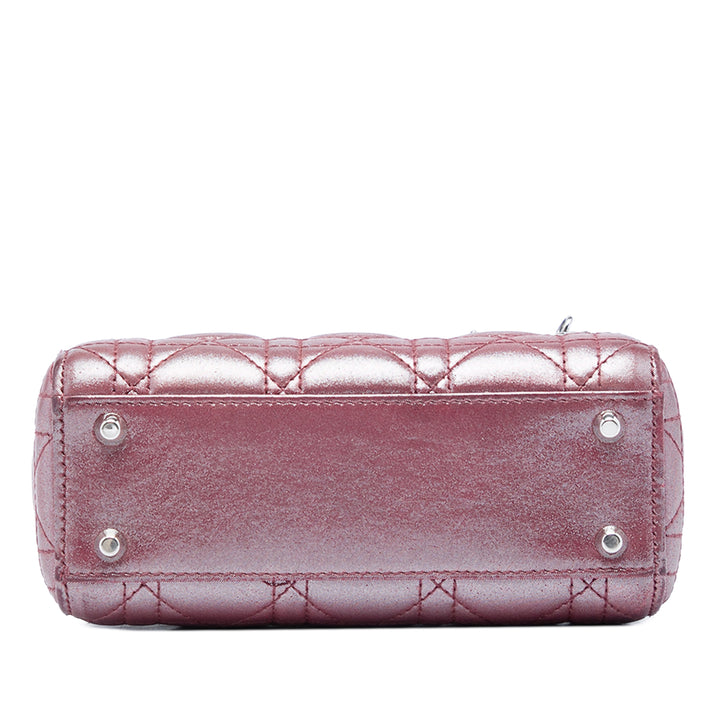 Dior Mini Iridescent Cuir d’agneau Cannage Lady Dior