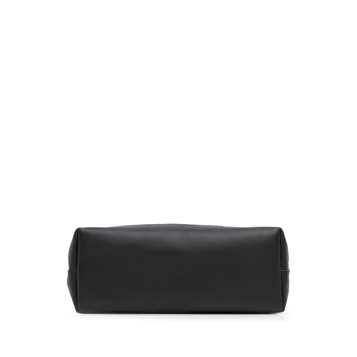 Nappa Intrecciato Fold Over Flap Crossbody Black - Gaby Paris