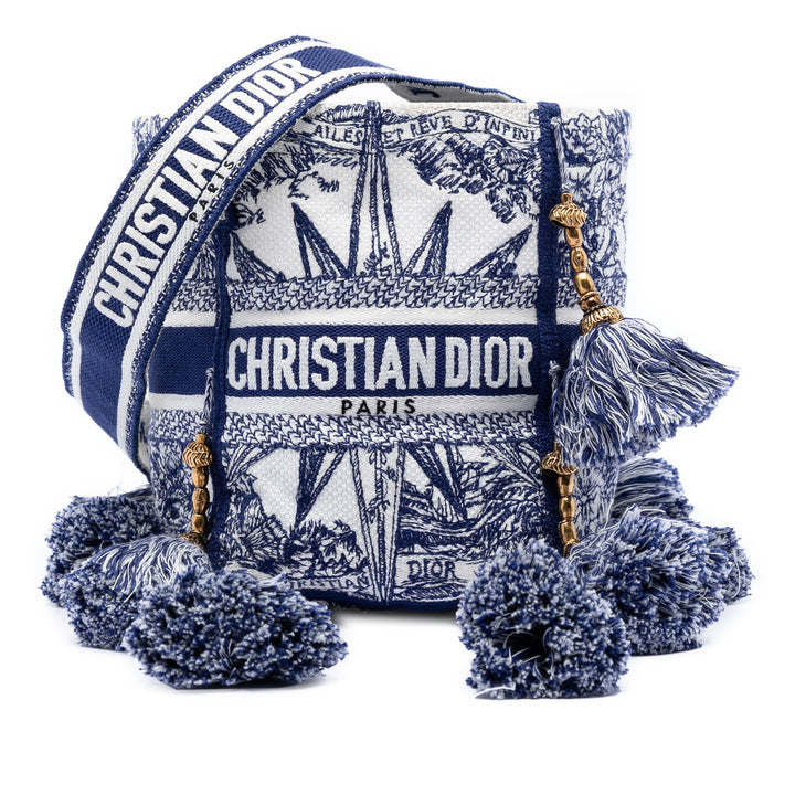 Dior Toile brodé Reve d Infini D Bubble Bucket Sac