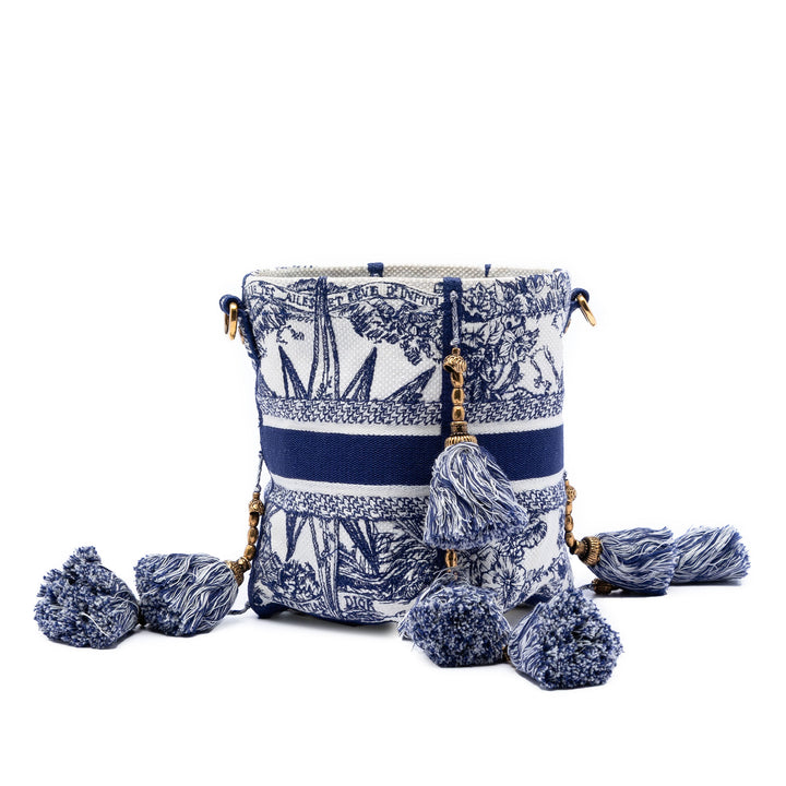 Dior Toile brodé Reve d Infini D Bubble Bucket Sac