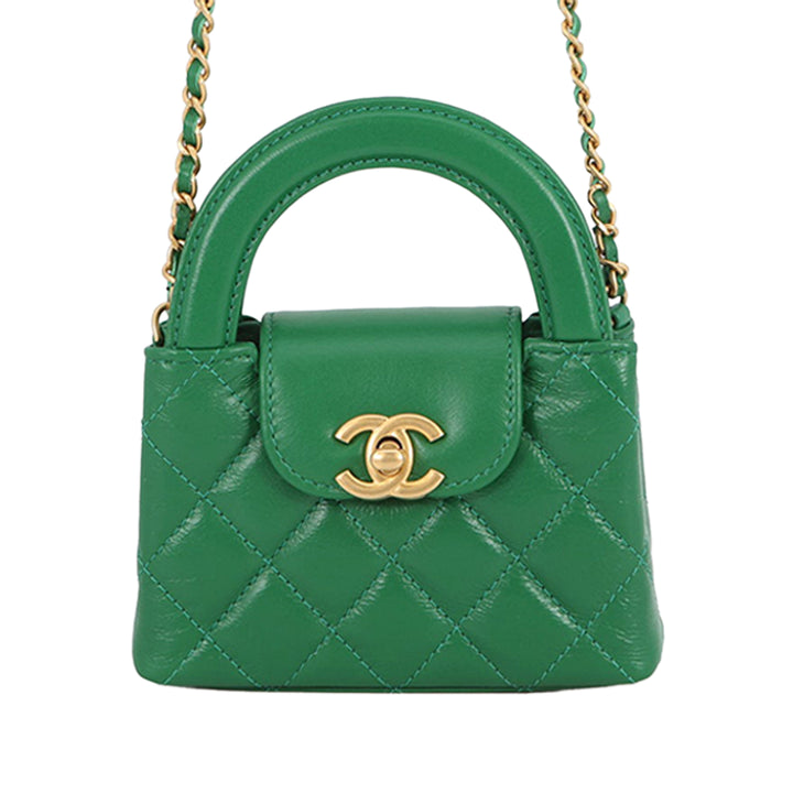 vieilli Kelly Cabas Nano Cuir de veau Vert