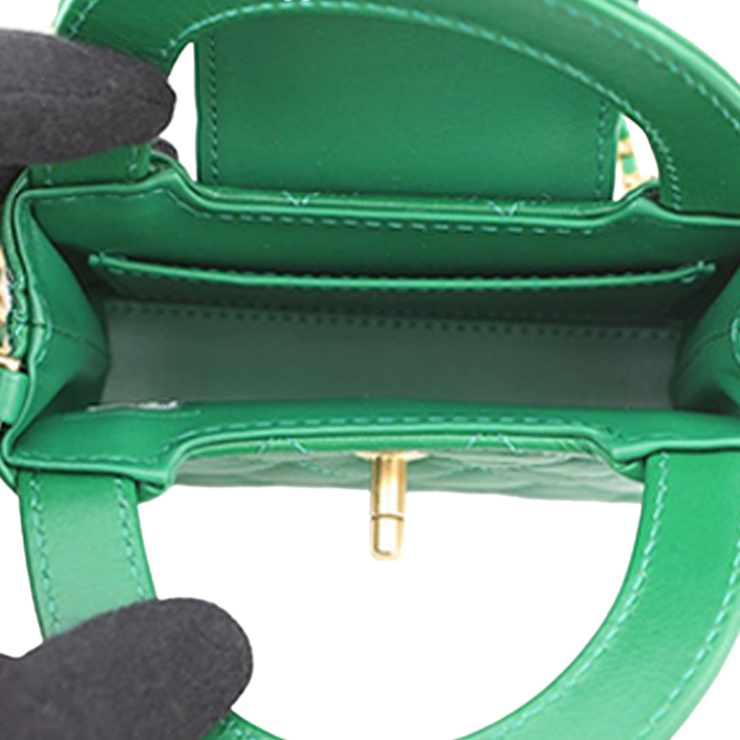 vieilli Kelly Cabas Nano Cuir de veau Vert