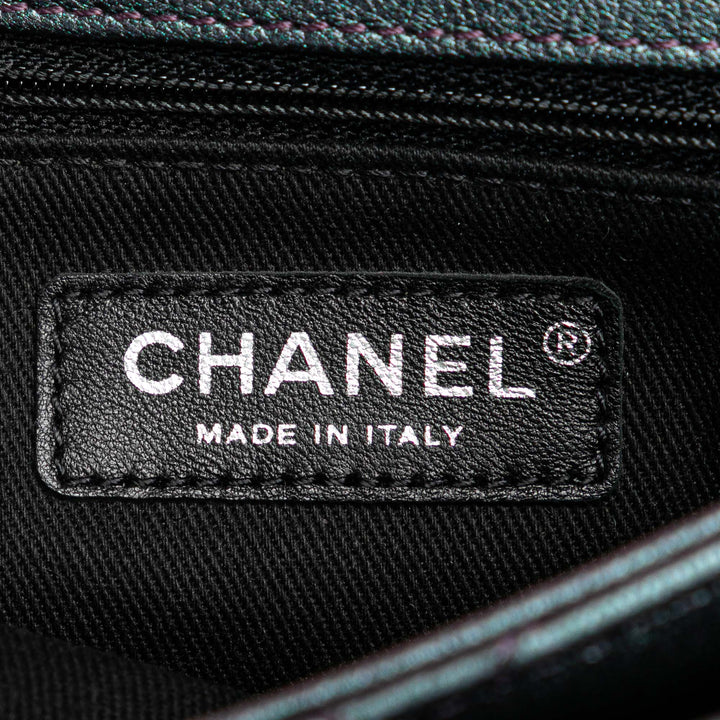 Chanel Small Iridescent Goatskin Rainbow Hardware Double Carry Waist Chain Flap Violet – GABY PARIS Authentique