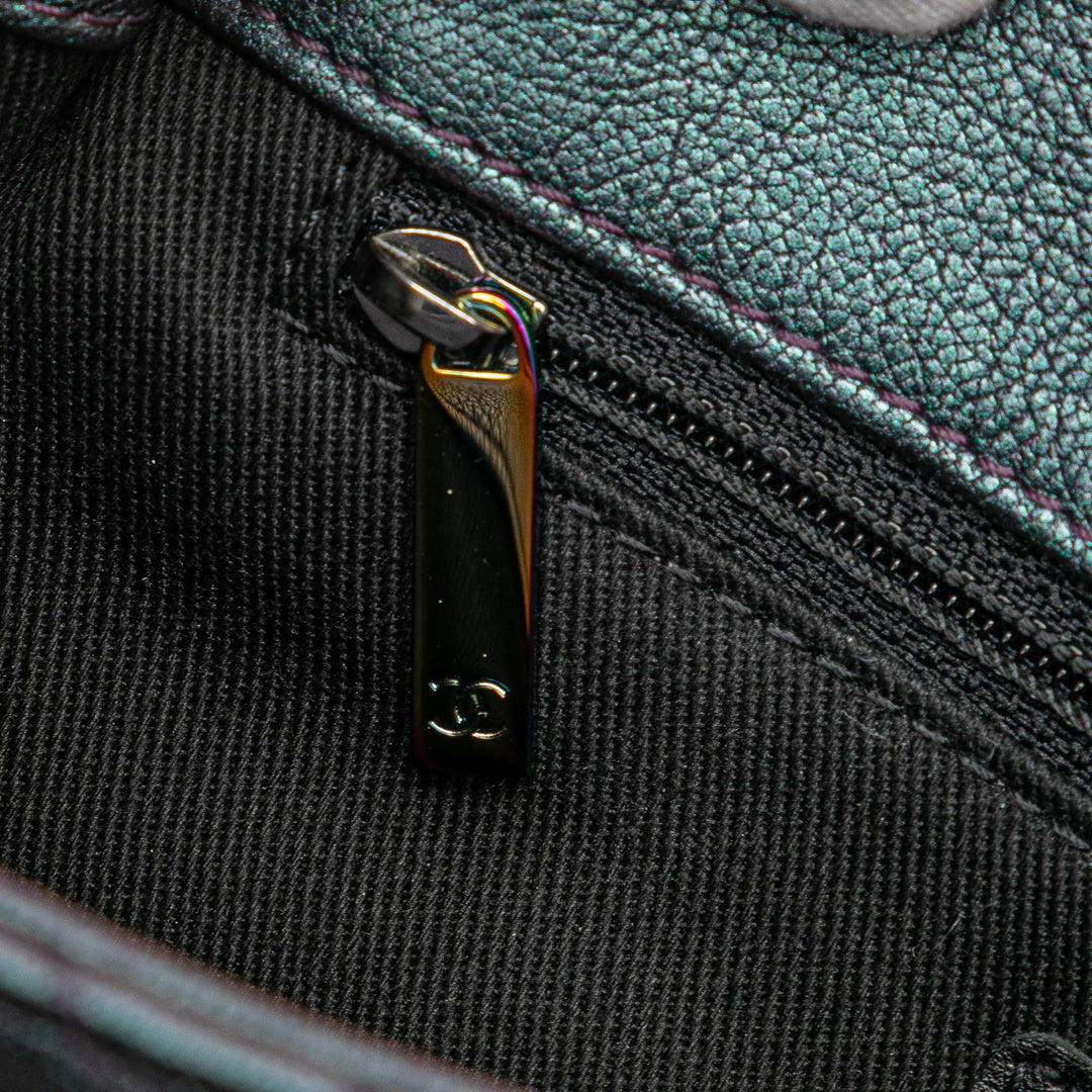 Chanel Small Iridescent Goatskin Rainbow Hardware Double Carry Waist Chain Flap Violet – GABY PARIS Authentique