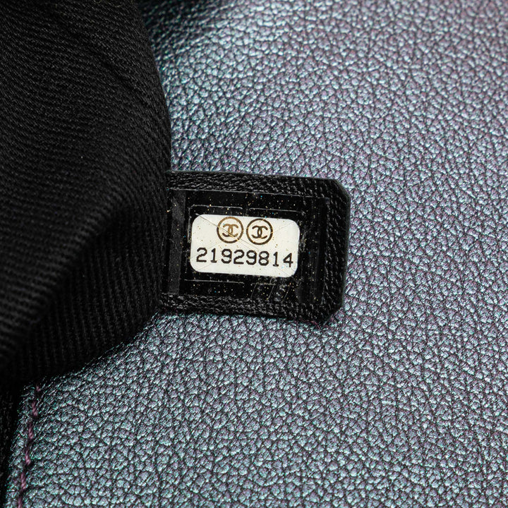 Chanel Small Iridescent Goatskin Rainbow Hardware Double Carry Waist Chain Flap Violet – GABY PARIS Authentique