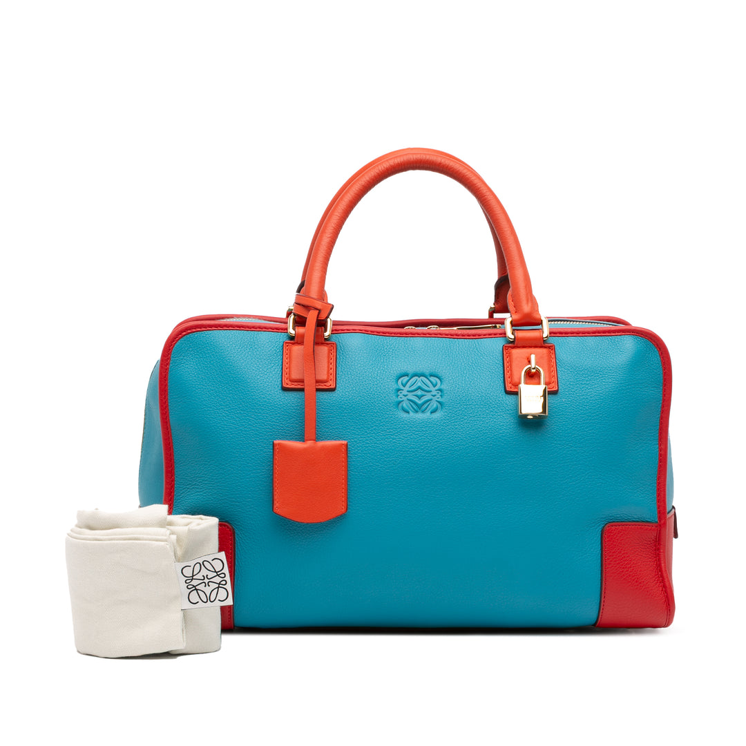 LOEWE Tricolor Cuir Amazona 36 Bleu
