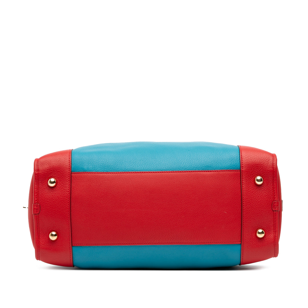 LOEWE Tricolor Cuir Amazona 36 Bleu