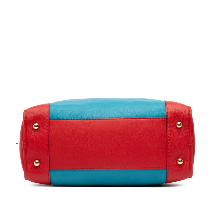 LOEWE Tricolor Cuir Amazona 36 Bleu