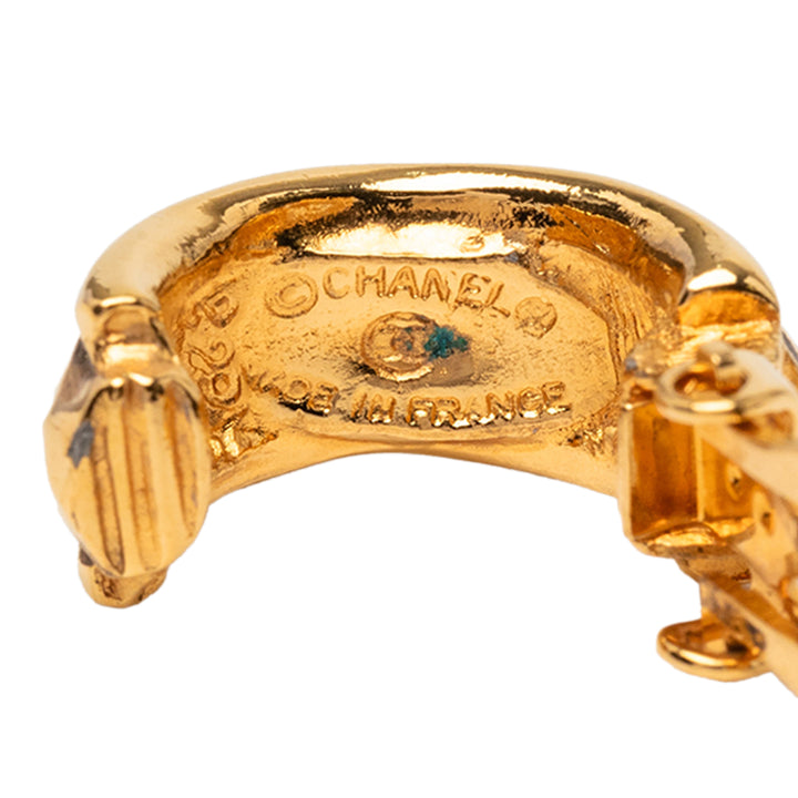 Chanel plaqué pendantes Hoop Clip On Boucles d’oreilles