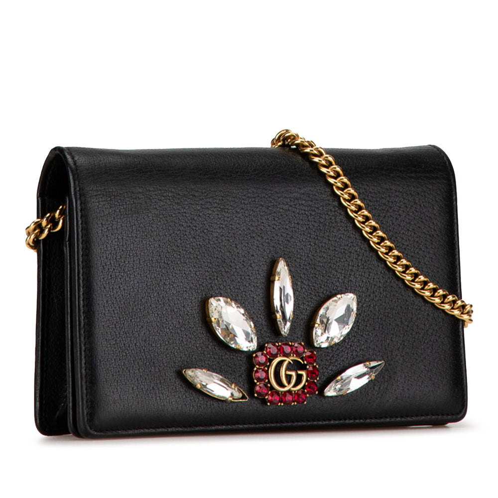 Gucci GG Marmont Embellished Wallet On Chain Black - GABY PARIS