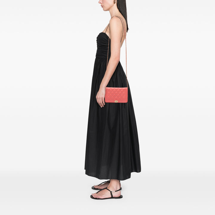 Chanel Cuir d’agneau Boy Portefeuille On Chain Rose – GABY PARIS Authentique