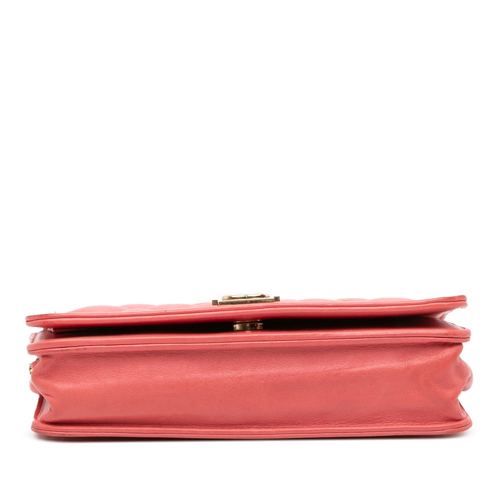 Chanel Cuir d’agneau Boy Portefeuille On Chain Rose – GABY PARIS Authentique