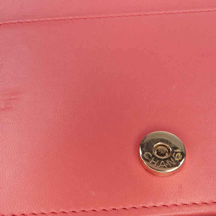 Chanel Cuir d’agneau Boy Portefeuille On Chain Rose – GABY PARIS Authentique