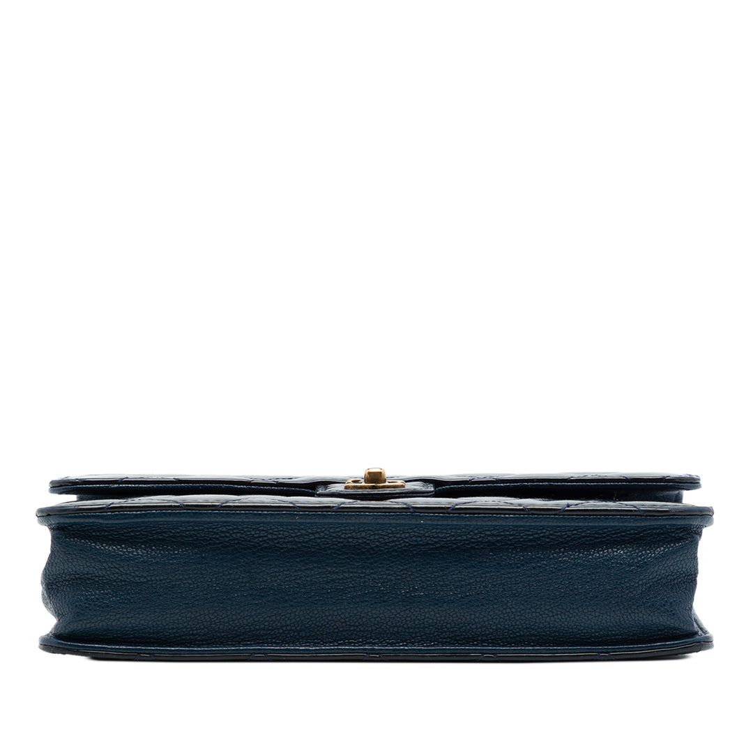 Chanel Matelassé et CC Œillets Wallet on Chain Cuir de chèvre Bleu