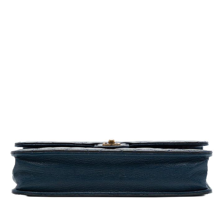 Chanel Matelassé et CC Œillets Wallet on Chain Cuir de chèvre Bleu