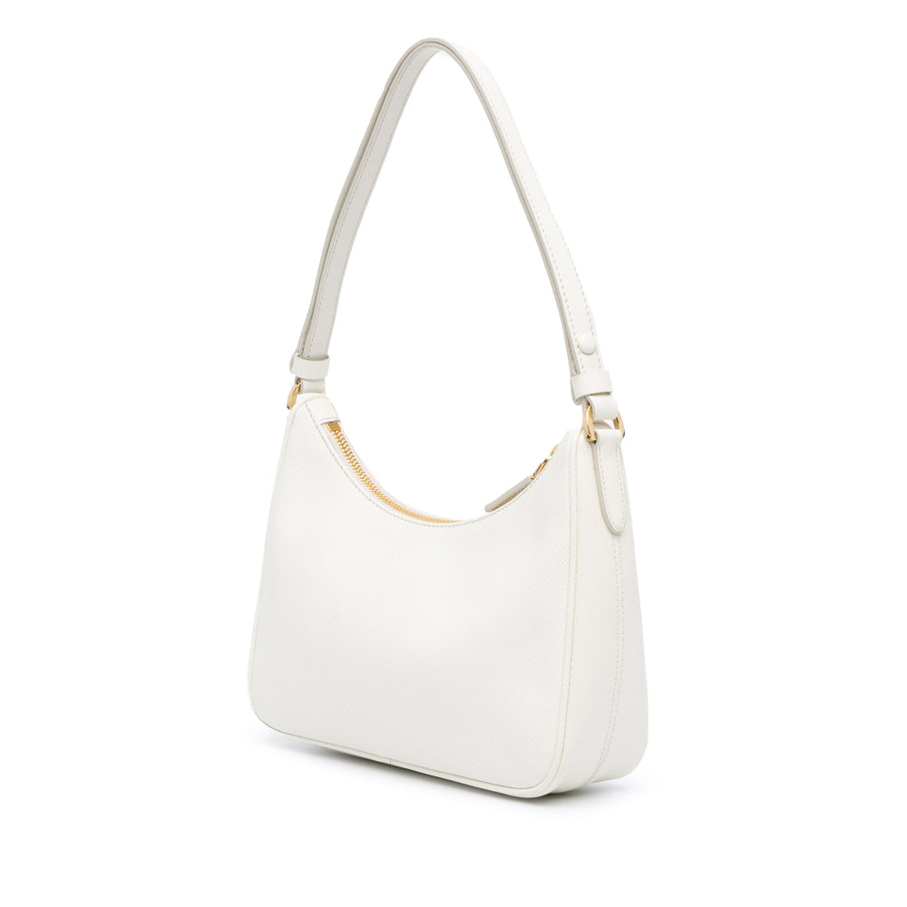 Mini Saffiano Re Edition Shoulder Bag White - Gaby Paris