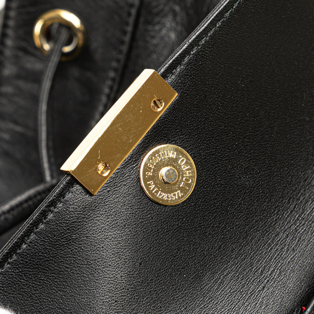 Leather Bucket Bag Black - Gaby Paris