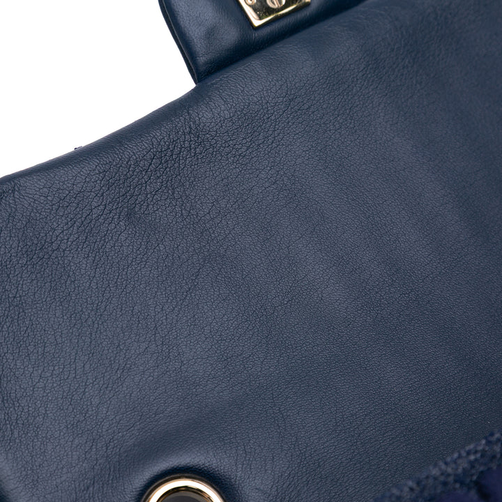 Medium Woven Jersey Single Flap Blue - Gaby Paris