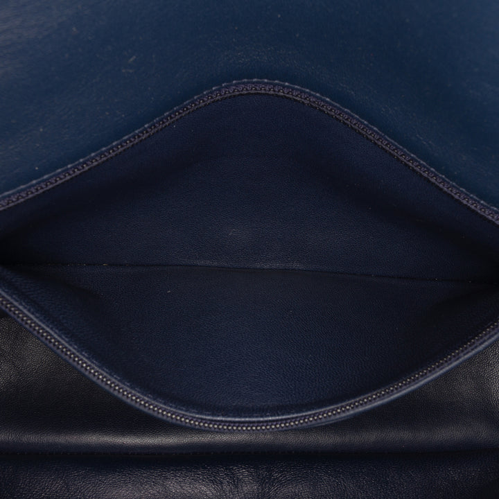 Medium Woven Jersey Single Flap Blue - Gaby Paris