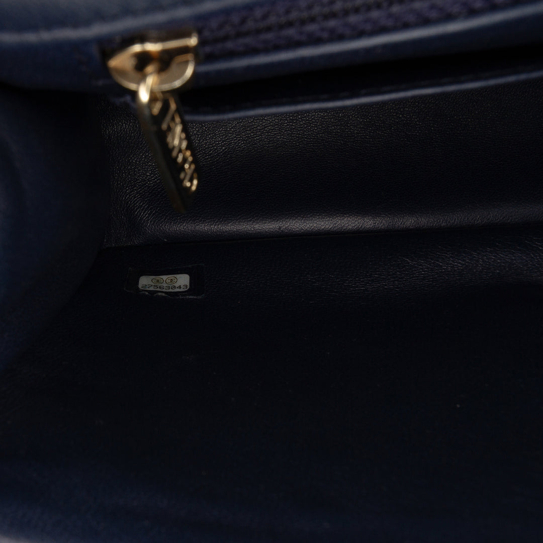 Medium Woven Jersey Single Flap Blue - Gaby Paris