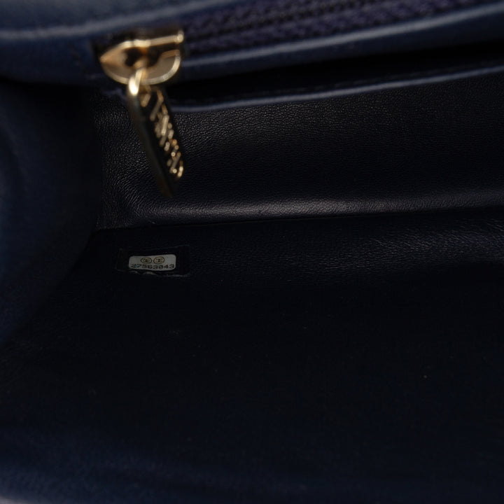 Medium Woven Jersey Single Flap Blue - Gaby Paris