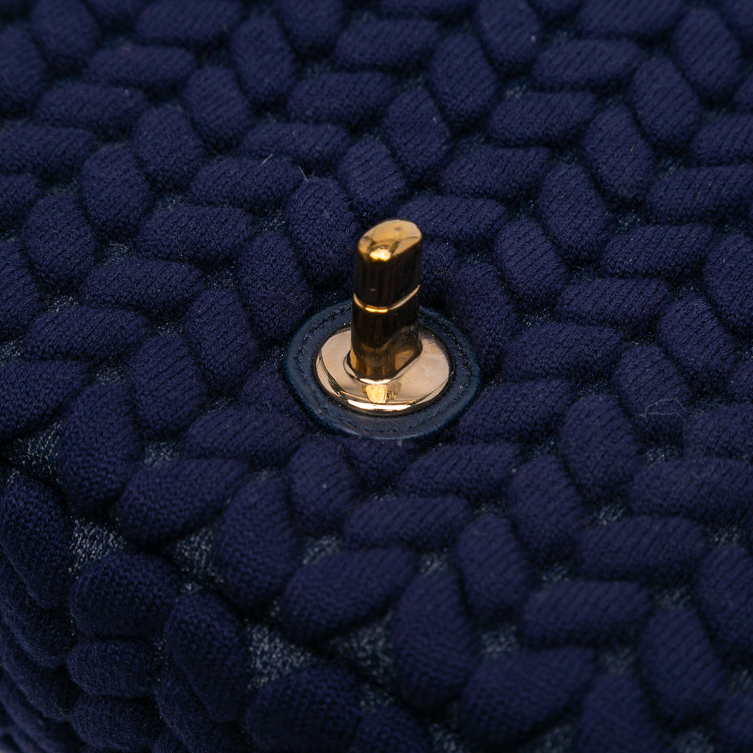 Medium Woven Jersey Single Flap Blue - Gaby Paris