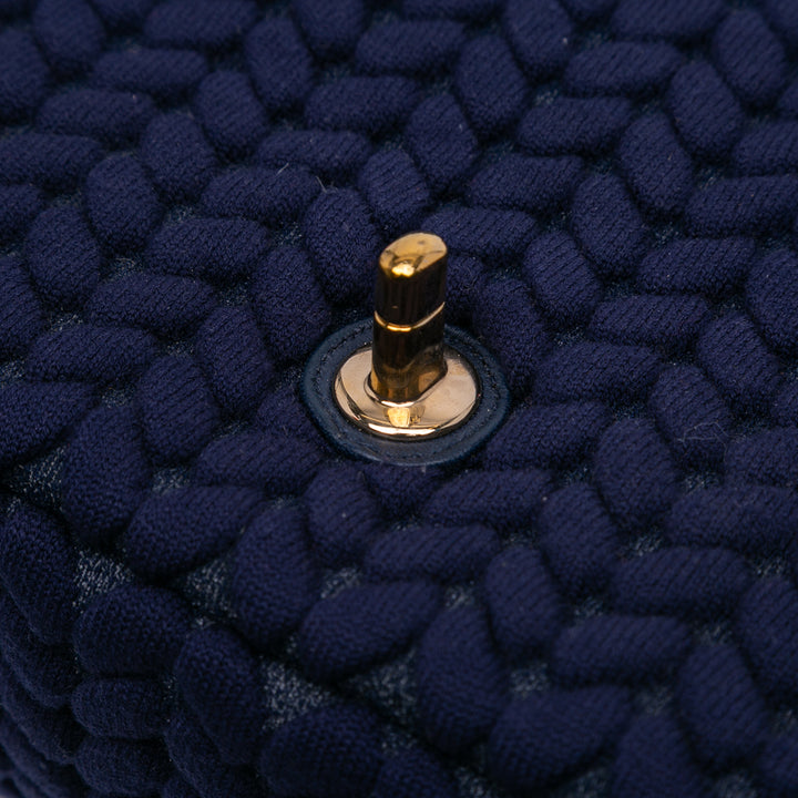 Medium Woven Jersey Single Flap Blue - Gaby Paris