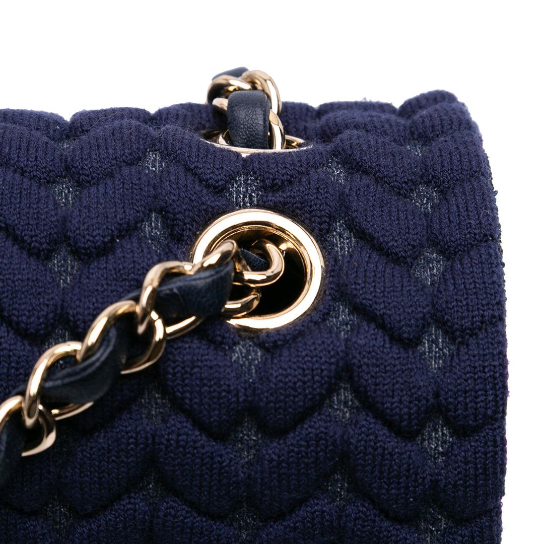 Medium Woven Jersey Single Flap Blue - Gaby Paris