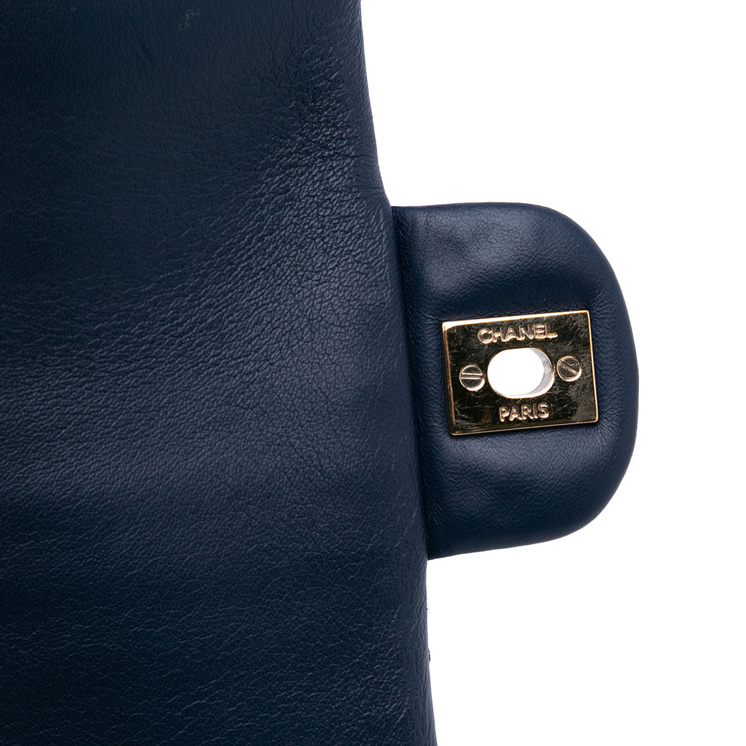 Medium Woven Jersey Single Flap Blue - Gaby Paris