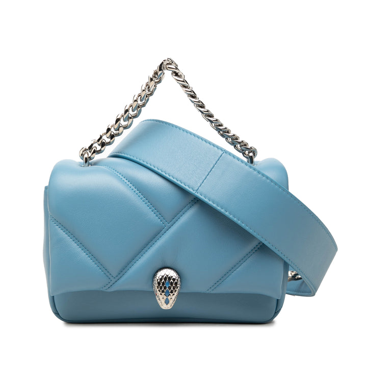 Bvlgari Sac à main Serpenti Cabochon Mini Bleu – vue principale – GABY PARIS