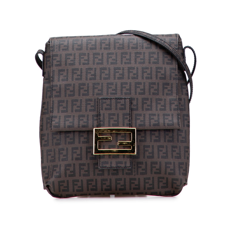 Fendi Sac bandoulière Zucchino Spalmati Marron – vue principale – GABY PARIS