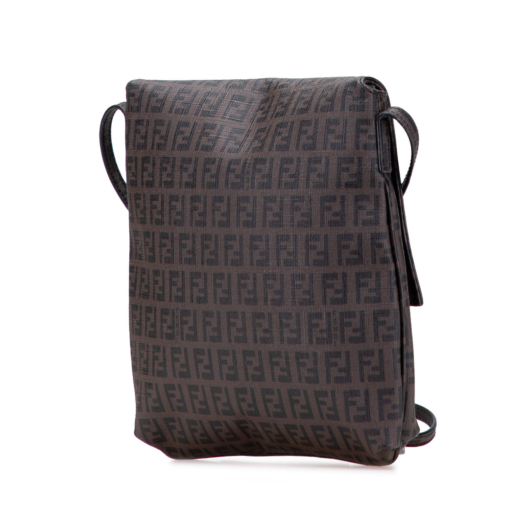 Fendi Sac bandoulière Zucchino Spalmati Marron – vue 2 – GABY PARIS