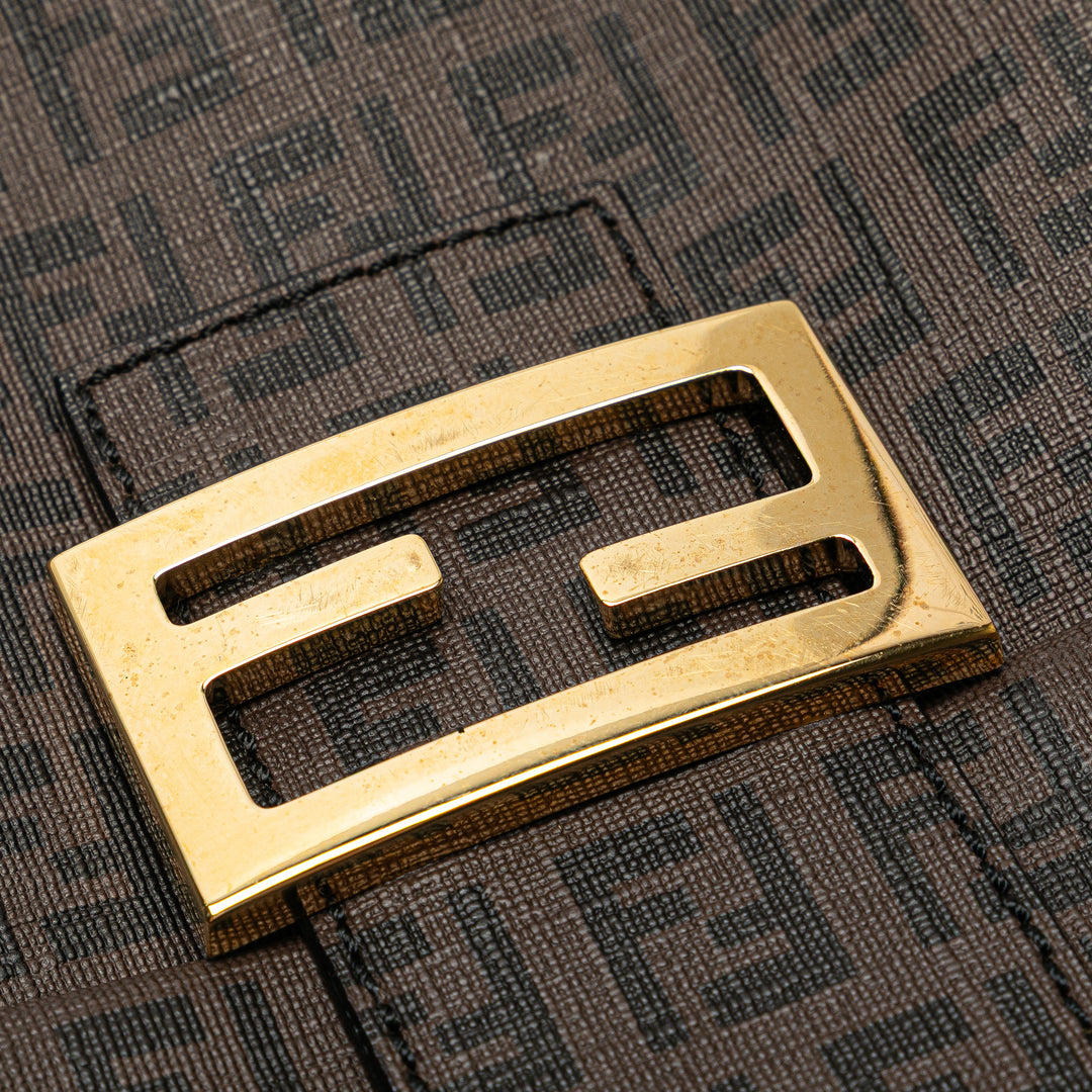 Fendi Sac bandoulière Zucchino Spalmati Marron – vue 7 – GABY PARIS