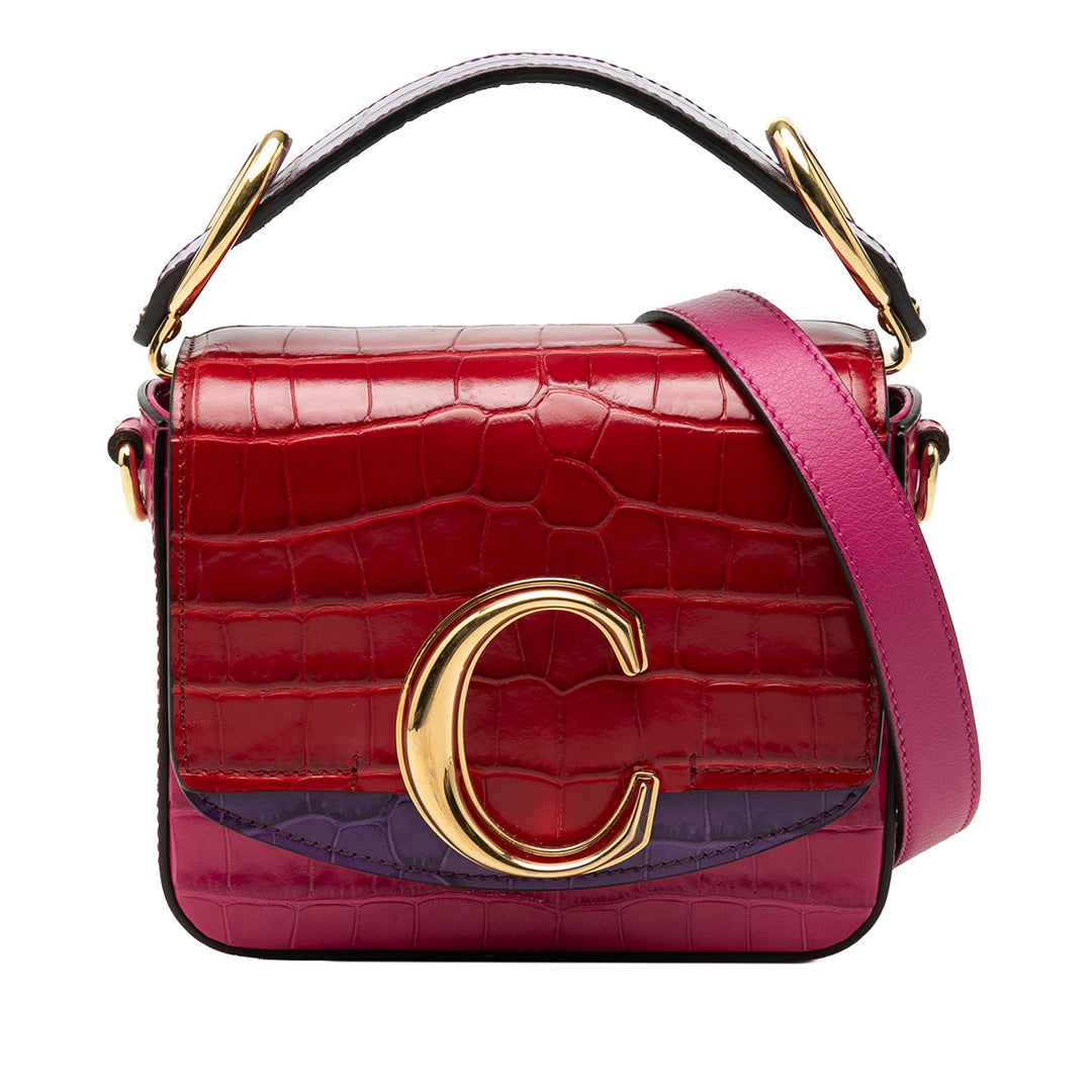 Chloé Mini Tricolor Croc embossé Cuir de veau C Sac