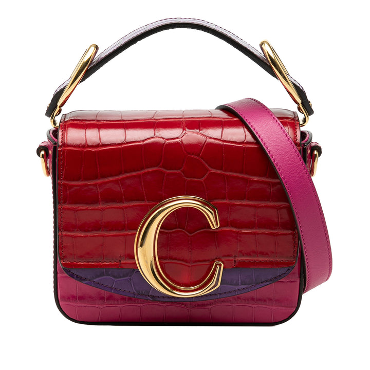 Chloé Mini Tricolor Croc embossé Cuir de veau C Sac