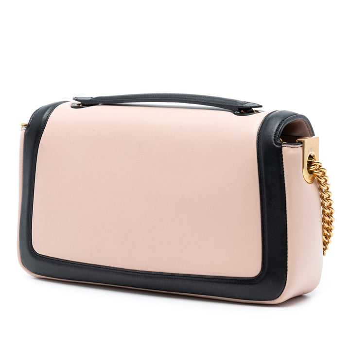 Fendi Bicolor Cuir Chain Midi Baguette