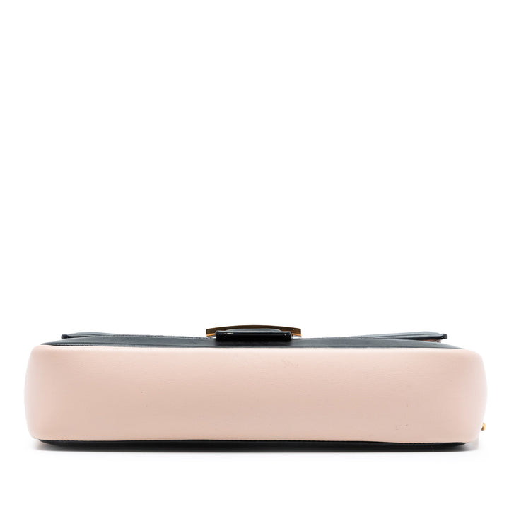 Fendi Bicolor Cuir Chain Midi Baguette