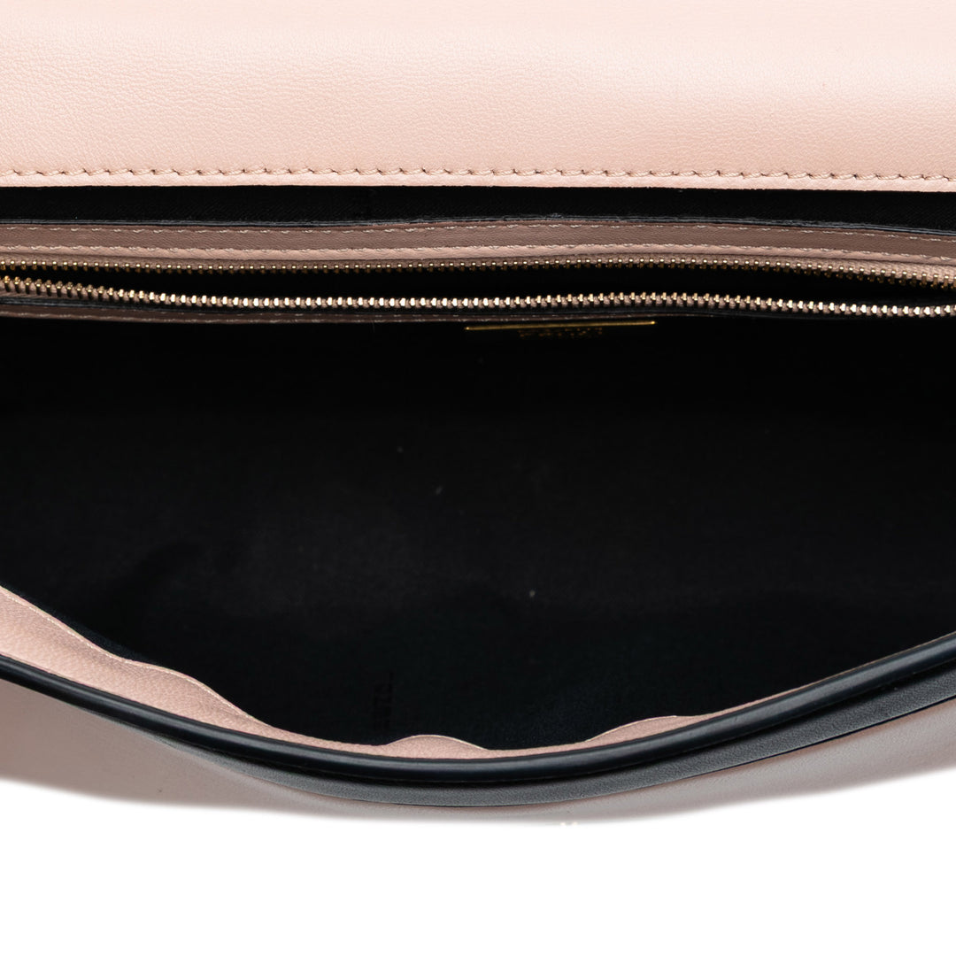Fendi Bicolor Cuir Chain Midi Baguette