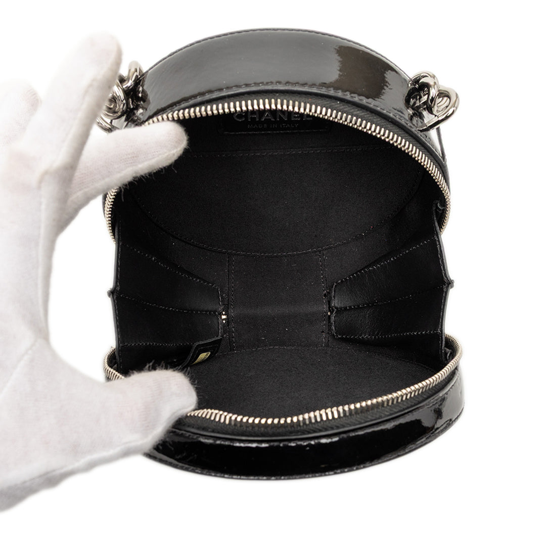 Chanel Cuir verni Rond As Earth Sac