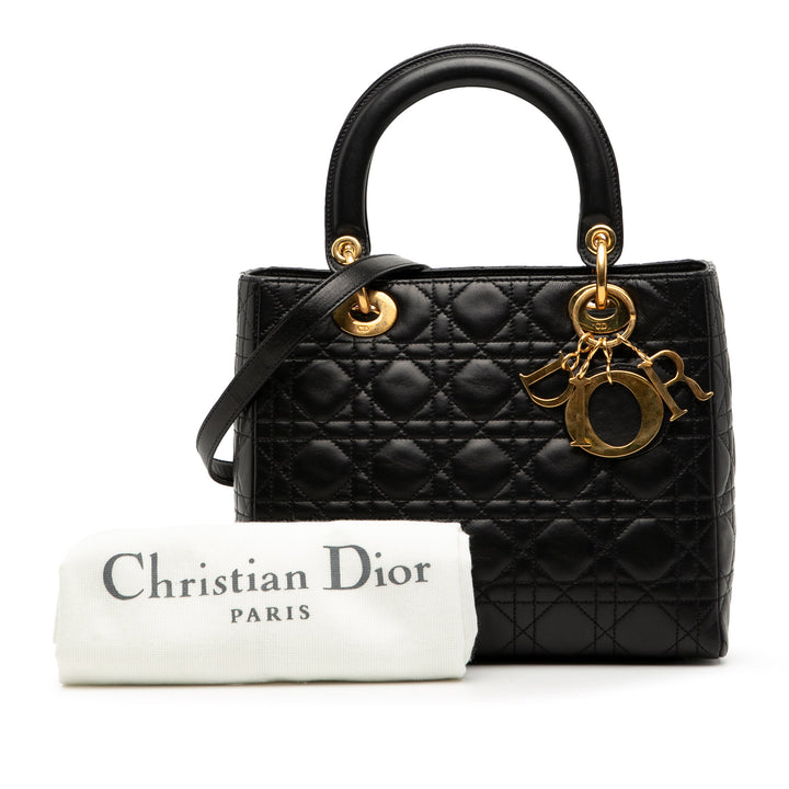Dior Medium Cuir d’agneau Cannage Lady Dior