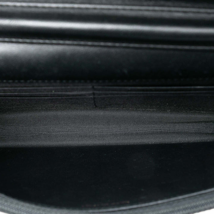 Pleated Froissé Chevron Boy Wallet on Chain Cuir de veau Noir
