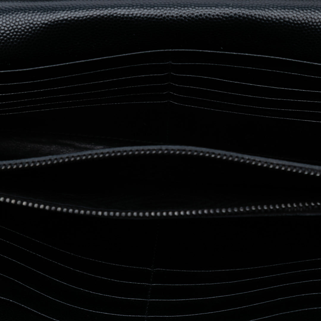Saint Laurent Grain De Poudre Matelasse Chevron Monogram Chain Wallet Noir – GABY PARIS Authentique