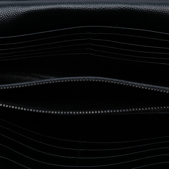 Saint Laurent Grain De Poudre Matelasse Chevron Monogram Chain Wallet Noir – GABY PARIS Authentique