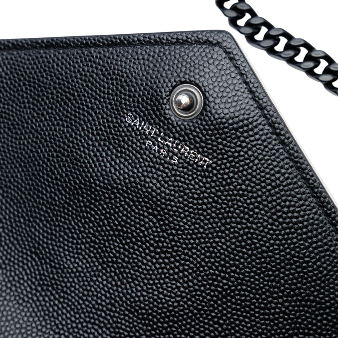 Saint Laurent Grain De Poudre Matelasse Chevron Monogram Chain Wallet Noir – GABY PARIS Authentique
