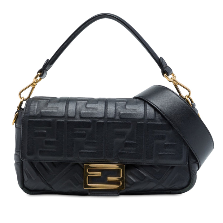Zucca embossé Baguette Sac Noir